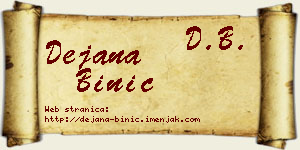 Dejana Binić vizit kartica